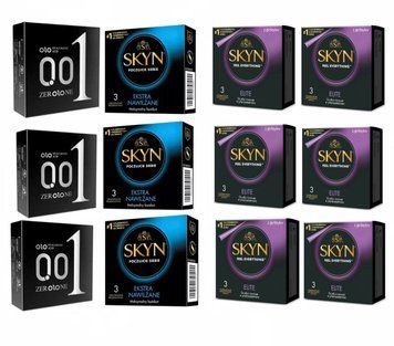 Набір з 36 шт : Skyn - Elite 18 шт , Extra Lube 9 шт та OLO Felling Ultrathin 9 шт SOS481 фото