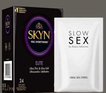 Набір SKYN Elite, 24 шт + Смужки  Bijoux Indiscrets Slow Sex Oral sex strips SOS5357 фото