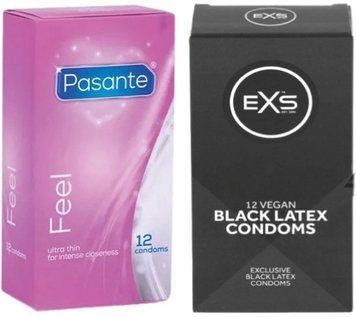Набор с Pasante Sensitive Feel (12 шт) + EXS Black Latex 12 шт SOS8156 фото