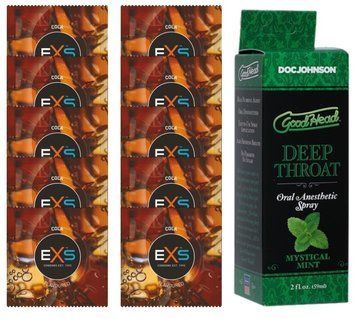 EXS CRAZY COLA 10 шт + Doc Johnson DeepThroat Spray &ndash; Mystical Mint (59 мл) SOS14096 фото