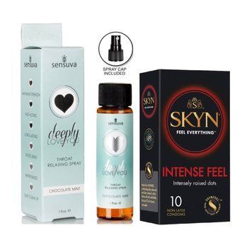 SKYN Intense Feel &mdash; 10 шт та Спрей Sensuva Deeply Love You Chocolate-Mint SOS889 фото