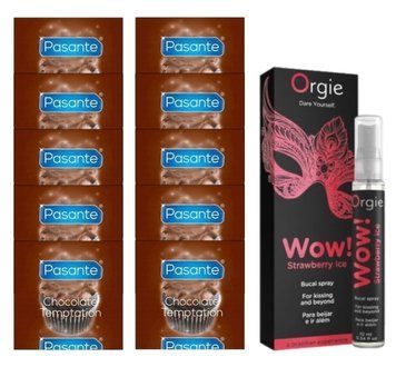 Pasante Chocolate Temptation 10 шт + Orgie WOW! Strawberry Ice (10 мл) SOS13996 фото