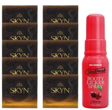 Комплект SKYN Passion Daiquiri 10 шт + Doc Johnson GoodHead Booty Licker Spray  Cherry 29 мл SOS13654 фото