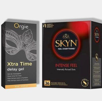 SKYN Intense Feel 36 шт + Пролонгатор X-TRA TIME, 15 мл ORGIE  SOS5793 фото