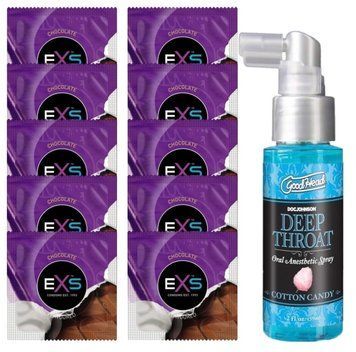 EXS Mixed Flavors Chocolate 10 шт + Doc Johnson DeepThroat - Cotton Candy (59 мл) SOS14121 фото