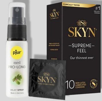SKyn ​​Supreme Feel 10 штук + Пролонгатор pjur MED Prolong Spray 20 мл SOS5142 фото