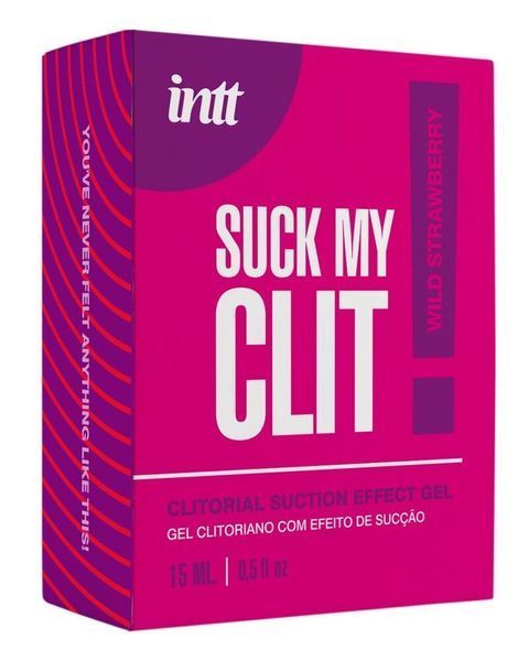 Смоктайзер для клитора Intt Suck My Clit Wild Strawberry (15 мл), клубника, гель с эффектом посасывания SX4002 фото