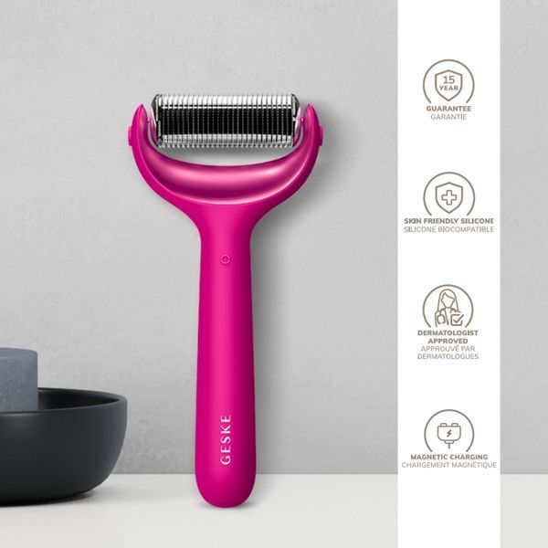 Электронный роллер для лица и тела с микроиглами GESKE MicroNeedle Face&Body Roller 8в1 magenta HB0197 фото
