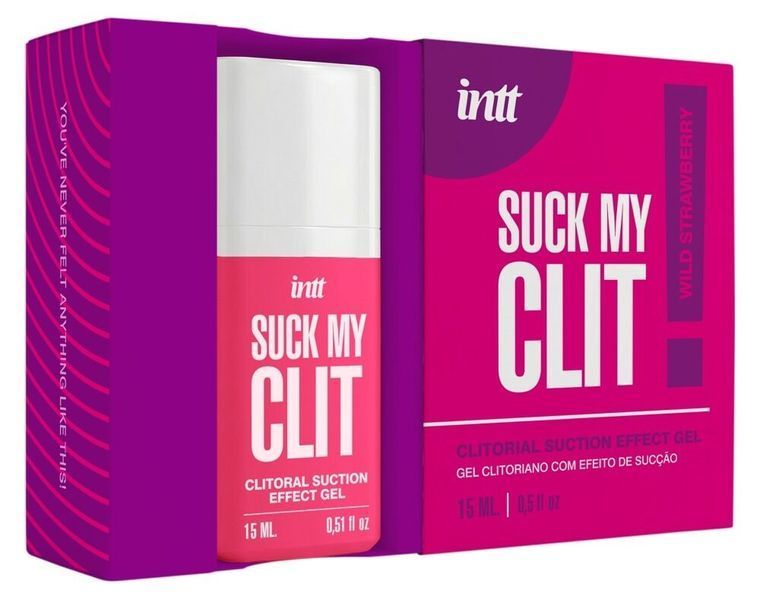 Смоктайзер для клитора Intt Suck My Clit Wild Strawberry (15 мл), клубника, гель с эффектом посасывания SX4002 фото