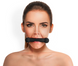 Кляп-паличка із силікону та натуральної шкіри Art of Sex Gag Stick Silicone, чорний SO6705 фото 2