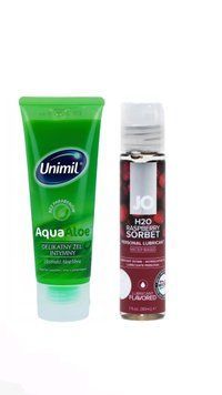 Набор лубрикантов Unimil Aloe 80 мл + System JO H2O Raspberry Sorbet (30 мл) LB160 фото