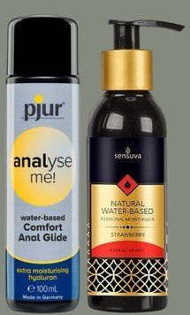 Набор лубрикантов pjur analyse me! Comfort water glide 100 мл + Sensuva Natural Water-Based Strawberry (125 мл) LB990 фото