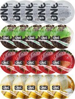 Набор с 20 шт ONE Extra strong + ONE Mint Chocolate + ONE Chocolate Strawberry + ONE Banana Split SOS8207 фото