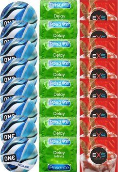 Набір 24 шт ONE Fresh Mint + Delay Infinity + EXS STRAWBERRY SUNDAE SOS7500 фото
