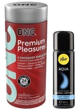 Комплект ONE Premium Pleasures 24 шт + Pjur Aqua 30 мл SOS13006 фото