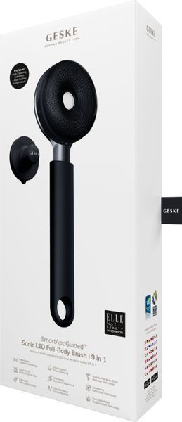 Звуковая светодиодная щетка для всего тела GESKE Sonic LED Full-Body Brush&Intensive Exfoliator 9в1 black HB0385 фото