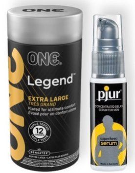 Набор из 12 шт ONE Legend Extra Large + Пролонгатор pjur Superhero Serum 20 мл SOS9049 фото