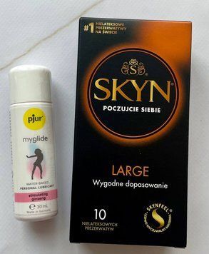 Набір SKYN Large 10 шт і Збудлива змазка pjur my glide 30 мл SOS1387 фото
