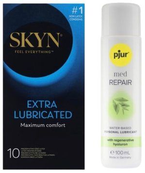 Комплект Skyn Exstra Lube 10 шт + pjur MED Repair Glide 100 мл SOS13305 фото