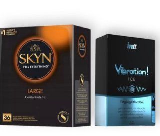 SKYN Large, 36 шт +  Intt Vibration Ice (15 мл) SOS6868 фото