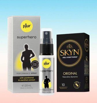 SKYN Original 10 шт и Pjur Superhero Spray 20 мл SOS6326 фото