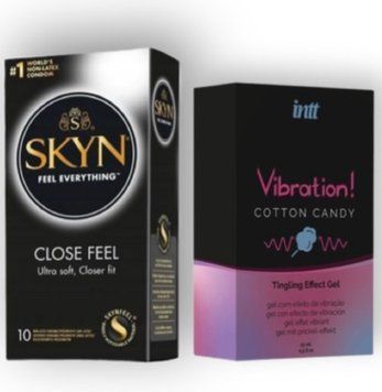 SKYN Close Feel 10 штук + Intt Vibration Cotton Candy (15 мл) SOS6768 фото