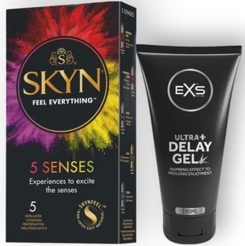 Набор из SKYN 5 Senses + Пролонгатор EXS Delay Gel Ultra+ 100ml SOS8846 фото