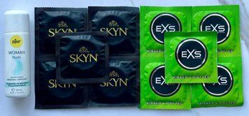 Набор SKYN Original 5шт + EXS Extreme 5шт + Лубрикант pjur Woman Nude 30 мл SOS3547 фото