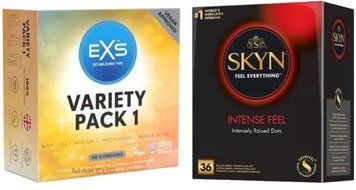 Набор с Skyn Intense feel 36 штук + EXS Mixed Variety Pack 1, 48 штук SOS7881 фото