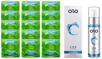 Комплект: Pasante Delay 15 шт + Лубрикант OLO 60 мл охлаждающий SOS11060 фото