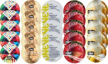 Набор с 25 шт One Extreme ribs + ONE 𝐕𝐀𝐍𝐈𝐒𝐇 + ONE Super Studs + ONE Chocolate Strawberry + ONE Banana Split SOS8257 фото