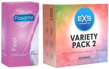 Набор с Pasante Sensitive Feel (12 шт) + EXS Variety pack 2, набір 48 штук SOS8157 фото