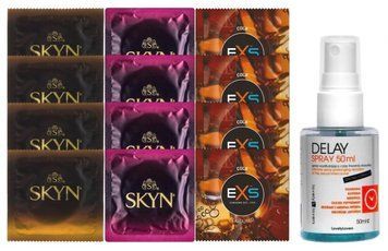 Комплект: Пролонгатор LOVELY LOVERS DELAY SPRAY 50 ML + 8 шт SKYN + 4 шт EXS Crazy Cola SOS10827 фото