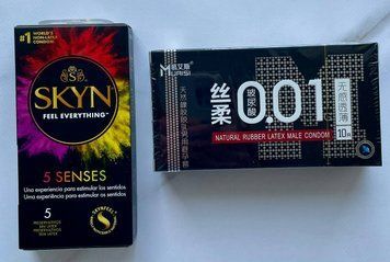 Набор SKYN 5 Senses 5 шт + Набор ультратонких с дополнительной смазкой 0,01 мм Muaisi Black (10 шт) SOS1143 фото