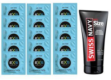 Комплект EXS Air Thin 15 шт + Swiss Navy Max Size Gel, 150 мл SOS14748 фото