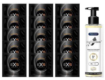 Комплект EXS Black Latex 15 шт + Big Erection Gel (150 мл) SOS14614 фото