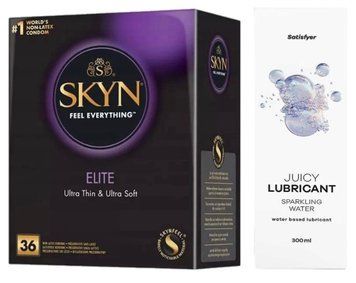 Набор Лубрикант Satisfyer Sparkling Water 300 мл + Skyn ​​Skyn ​​Elite 36 шт. SOS12703 фото