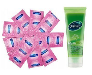 Pasante Sensitive Feel 20 шт и Лубрикант Unimil Aqua Aloe &ndash; 80 мл SOS950 фото