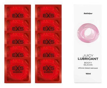 Комплект: EXS Warming 10шт. + Лубрикант Satisfyer Booty Silicon 150 мл SOS11411 фото