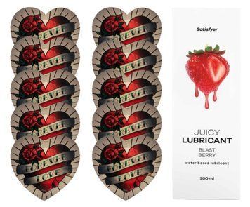 Комплект Pasante Heart 10шт. + Лубрикант Satisfyer Juicy Lubricant Blast Berry 300 мл SOS11552 фото
