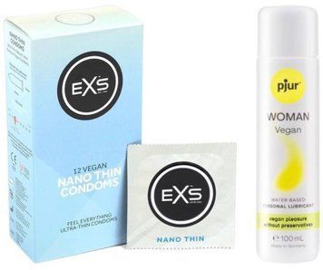 Набор EXS NANO Thin (12 шт) + pjur Woman Vegan 100 мл SOS13505 фото