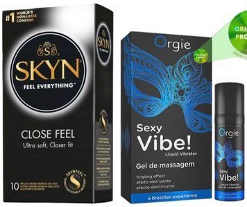 Набор из SKYN Close Feel (10 шт) + Жидкий вибратор Orgie Sexy Vibe (15 мл) SOS9803 фото