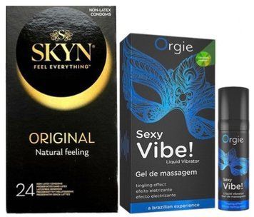 Набір з SKYN ORIGINAL 24 шт + Рідкий вібратор Orgie Sexy Vibe (15 мл) SOS10003 фото