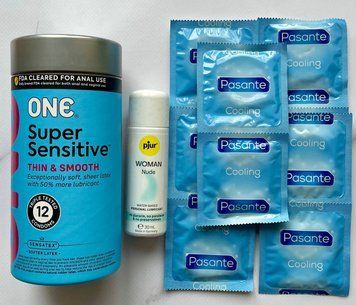 Набір 22 шт ONE Super Sensitive - Pasante Cooling + Змазка основі pjur Woman Nude 30 мл sos1487 фото