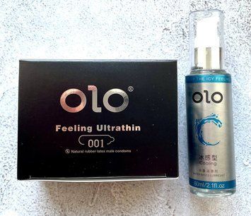 Комплект OLO Feeling Ultrathin 001 (10 штук) + Лубрикант охлаждающий OLO 60 мл SOS2337 фото