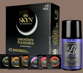Набір SKYN Pleasures, 42 шт-6 видів + Гель Sensuva - Lic-o-licious Blueberry Muffin (50 мл) SOS5181 фото
