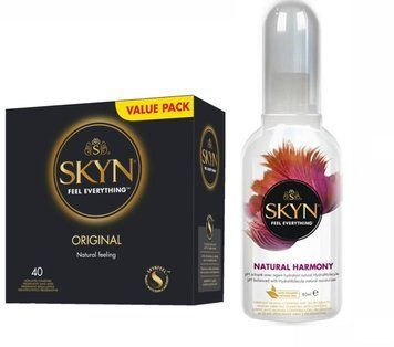 Набір SKYN ORIGINAL 40 шт та Лубрикант Skyn Natural Harmony  80 мл SK125 фото