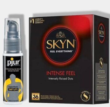 SKYN Intense Feel 36 шт + Пролонгаторpjur Superhero Serum 20 мл SOS5794 фото