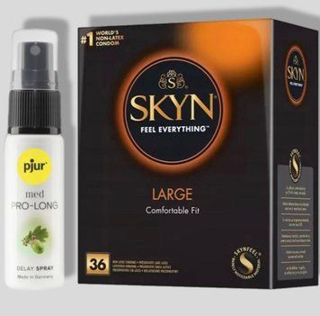 SKYN Large 36 шт + Пролонгатор pjur MED Prolong Spray 20 мл SOS5308 фото