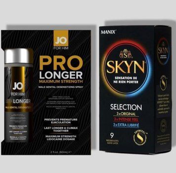 Skyn Selection 9 шт + Пролонгатор JO Prolonger Spray with Lidocaine (60 мл) SOS4969 фото